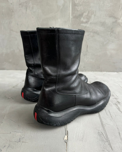 Prada FW99 Vibram Black Boots - UK 8