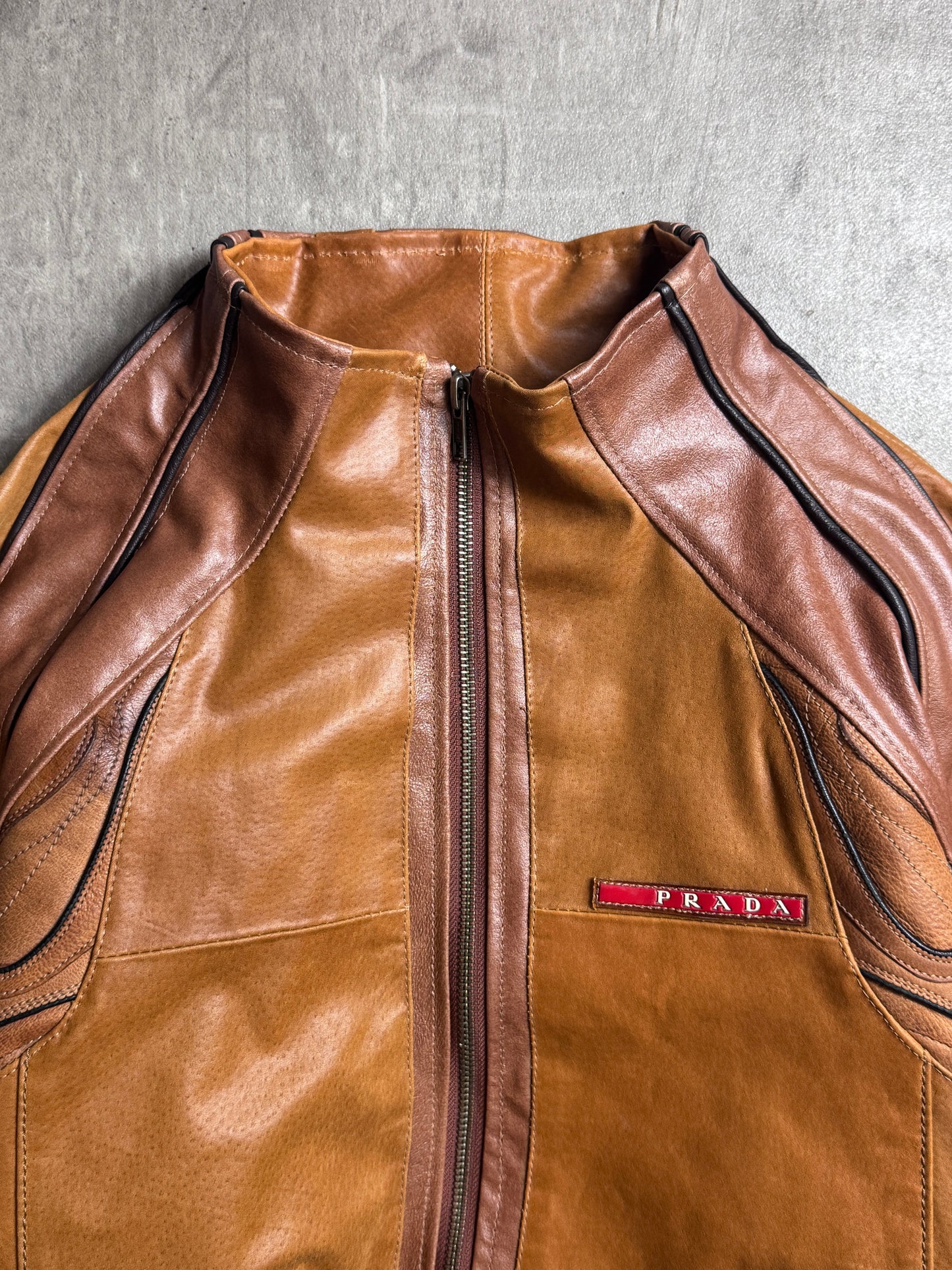 VT Rework: Prada Brown Trainer Leather Jacket