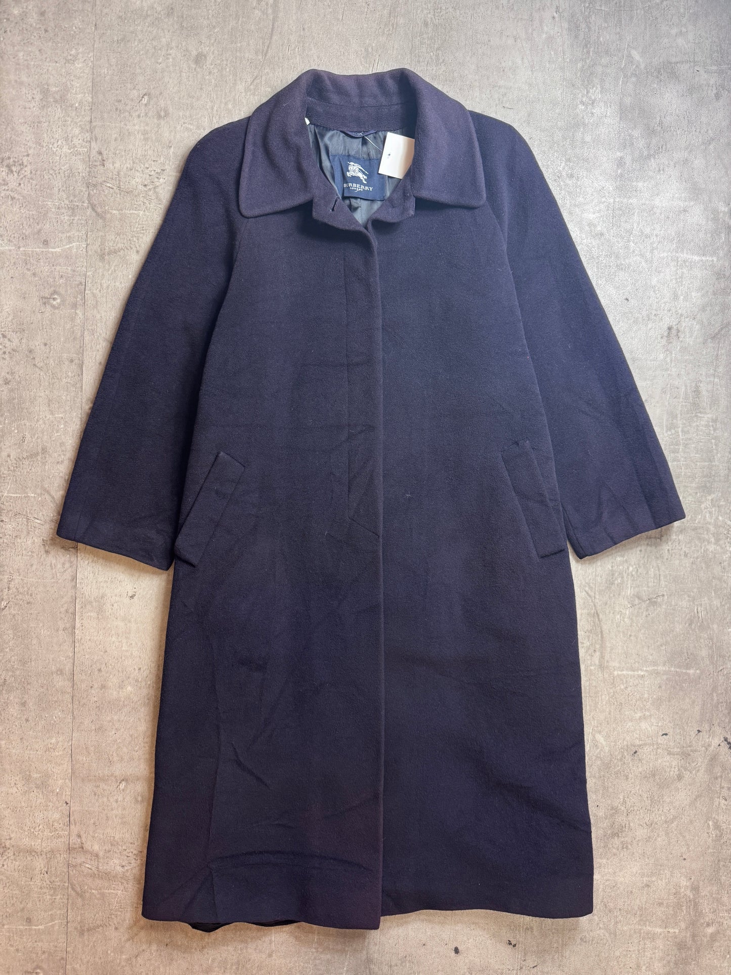 Burberry Wool Silk Lined Single Breasted Overcoat