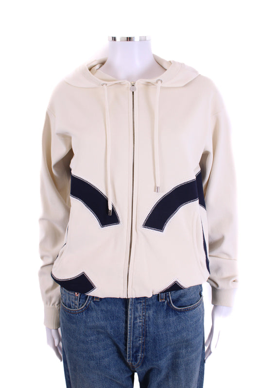 Chanel 2018 XL Logo Hoodie Cream/Navy 38 | O/S, Cream