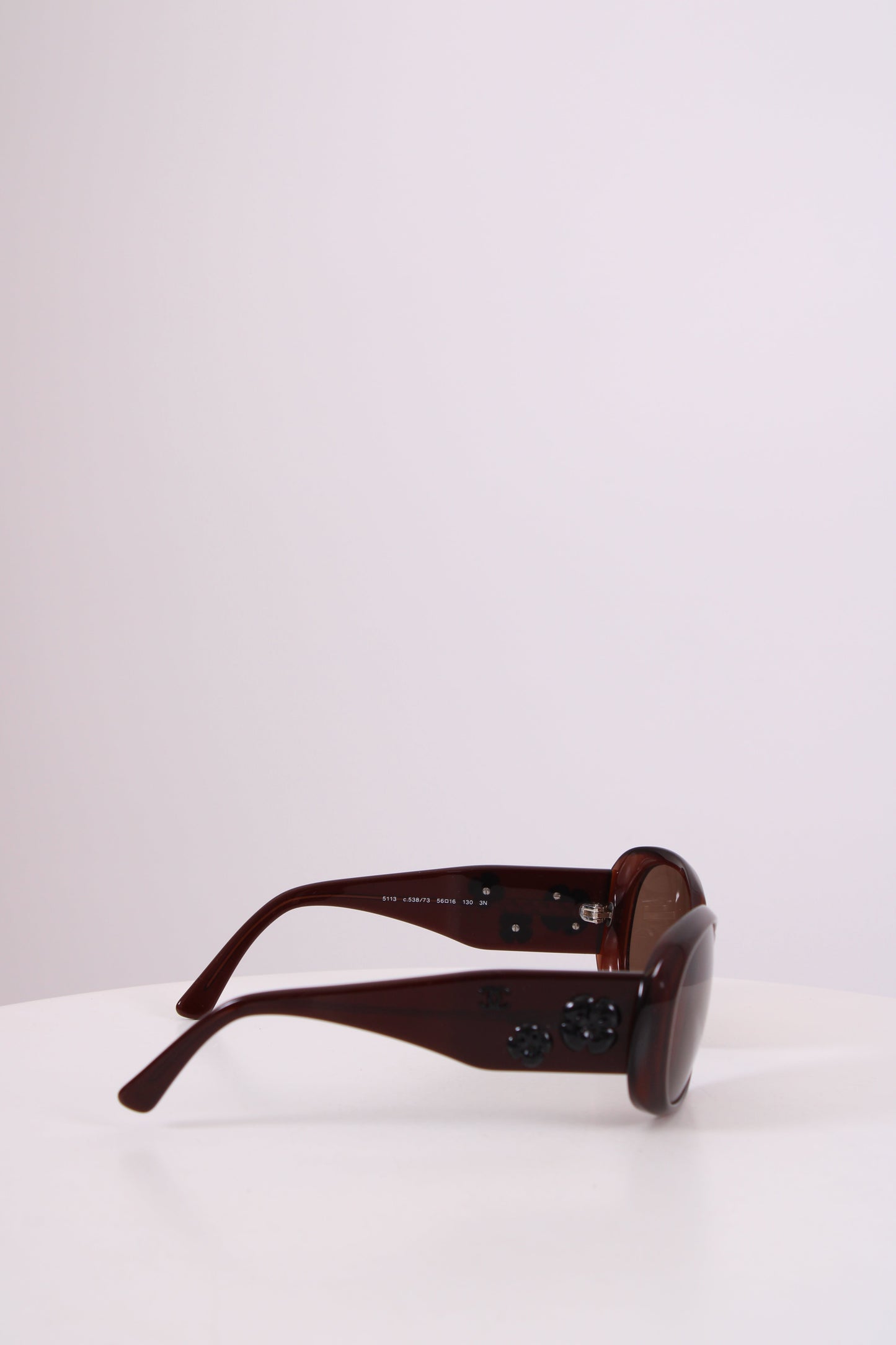 Chanel Camelia Flower Detail Sunglasses Brown | O/S, Brown