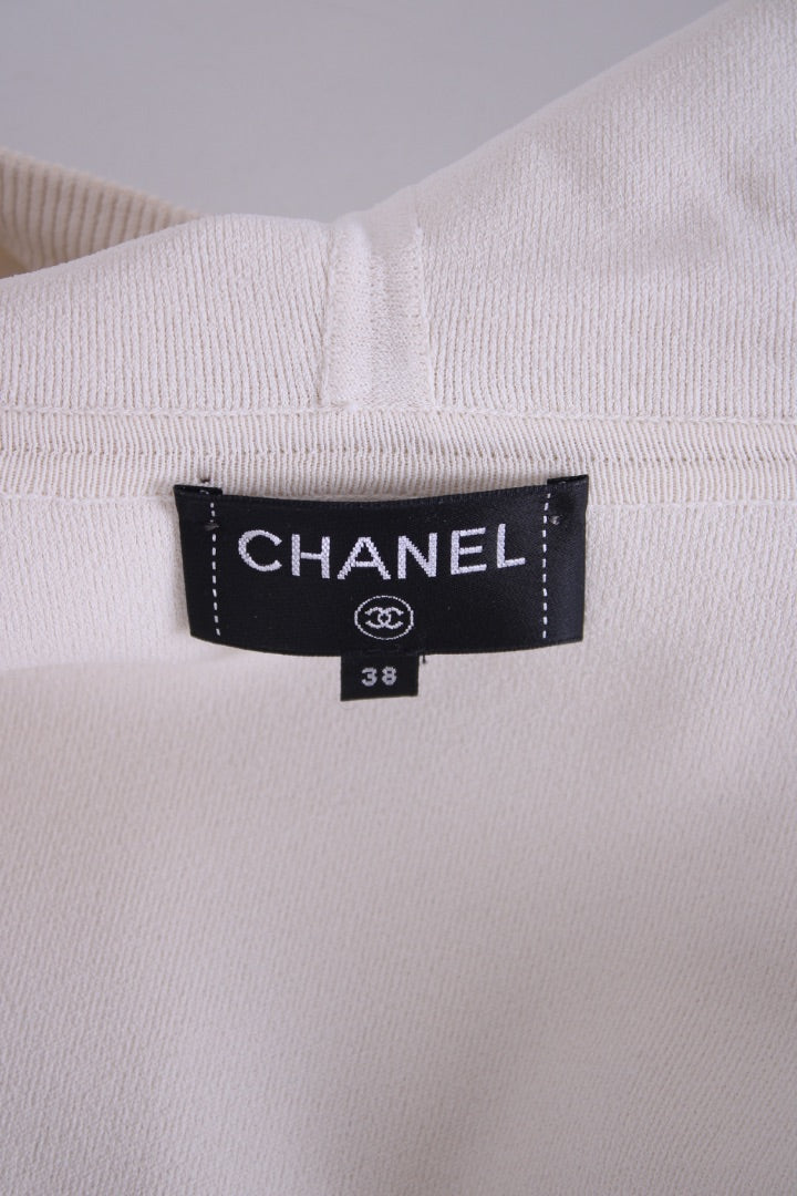 Chanel 2018 XL Logo Hoodie Cream/Navy 38 | Medium, Cream