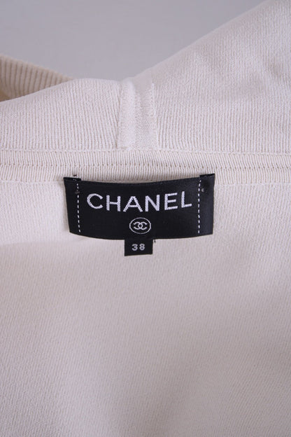 Chanel 2018 XL Logo Hoodie Cream/Navy 38 | Medium, Cream