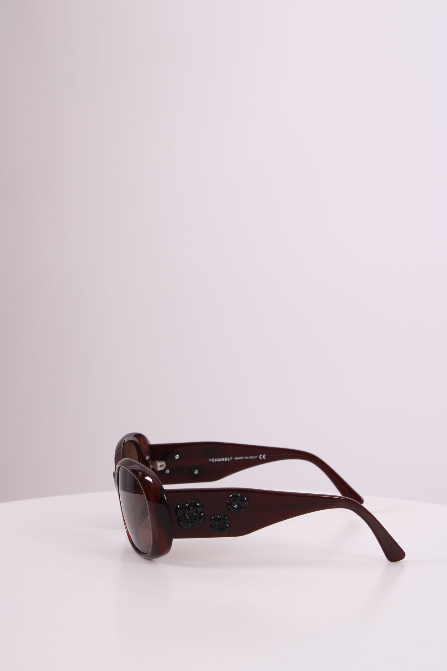 Chanel Camelia Flower Detail Sunglasses Brown | O/S, Brown