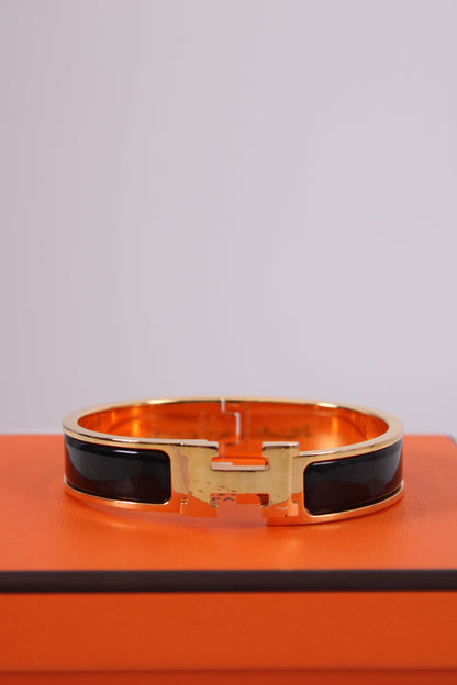 Hermes H Bracelet Black/ Gold | O/S, Multicoloured