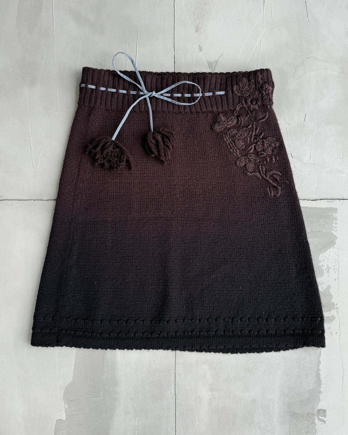 DIESEL KNIT GRADIENT BOW SKIRT - S