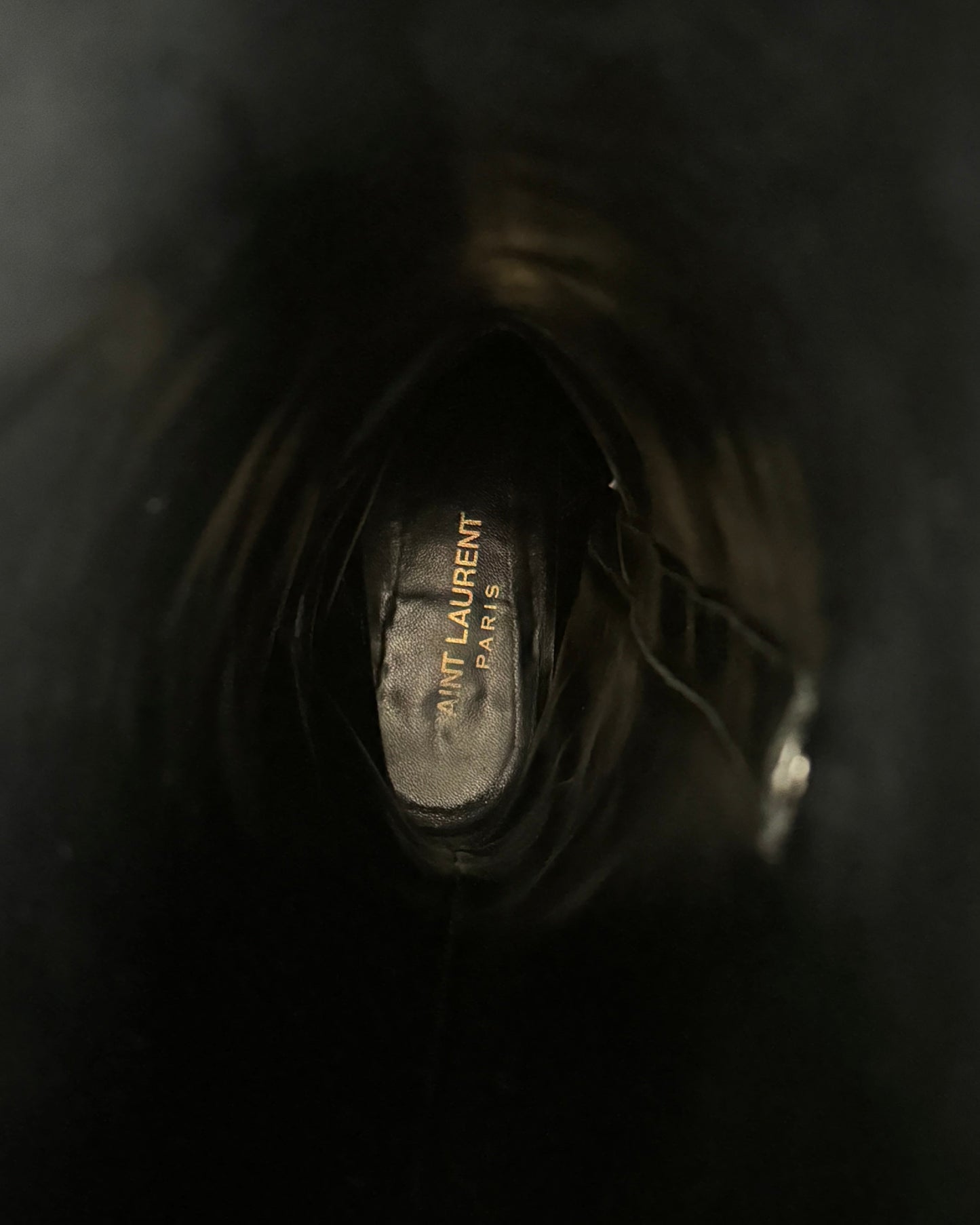 Yves Saint Laurent FW2014 Studded Black Leather Riding Boots - EU 40