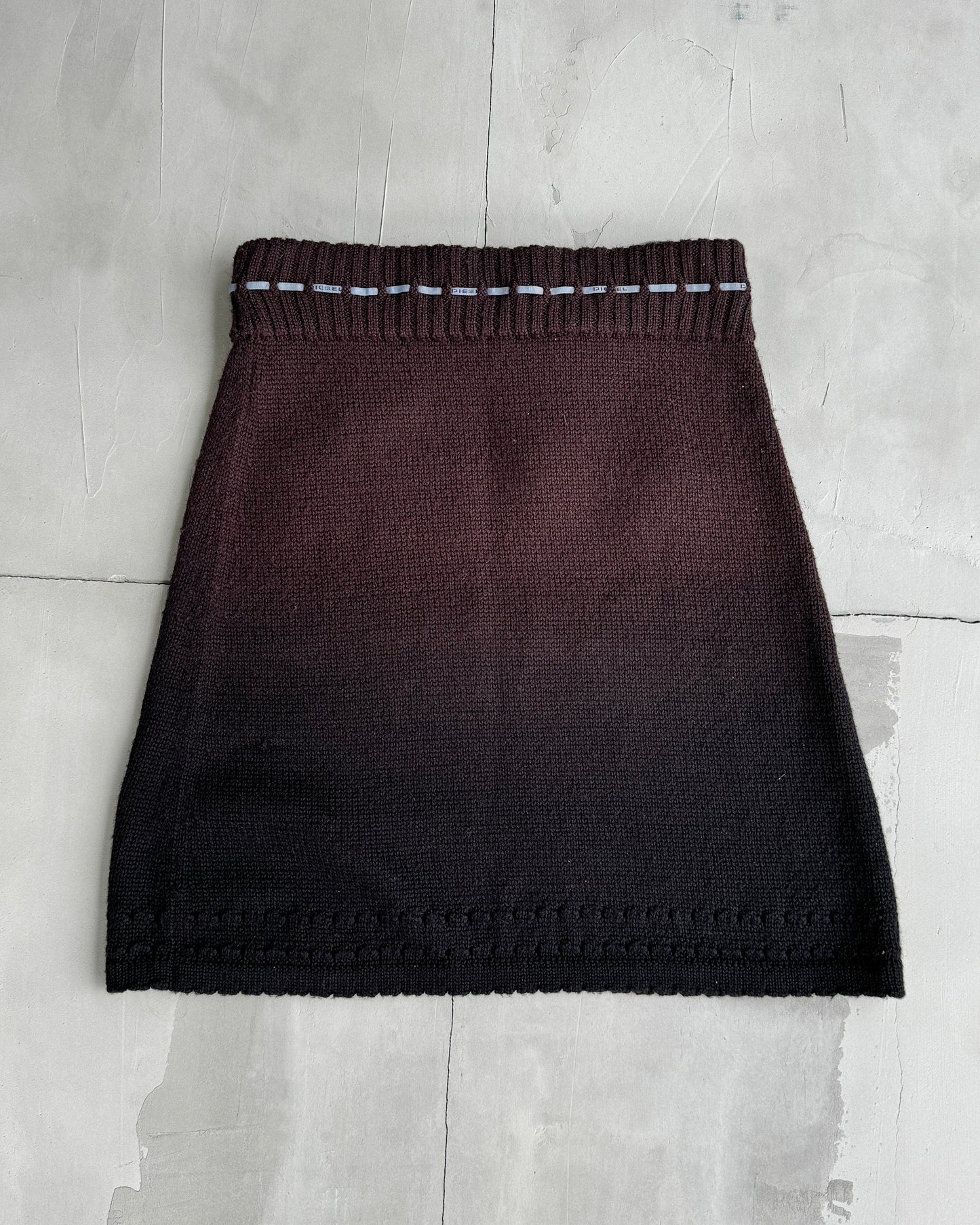 DIESEL KNIT GRADIENT BOW SKIRT - S