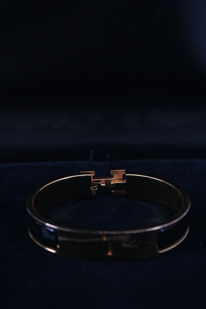 Hermes H Bracelet Black/ Gold | O/S, Multicoloured
