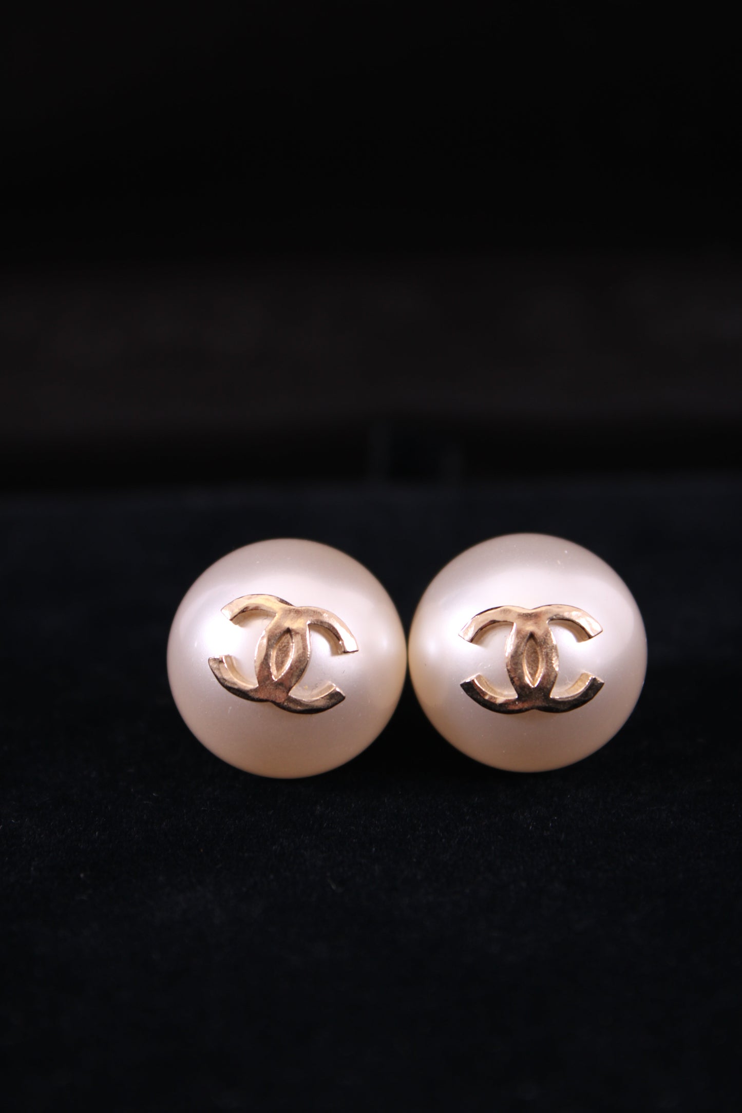 Chanel Faux Pearl Earrings Gold | Default Title, Gold