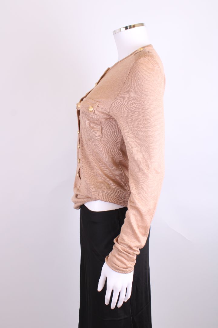 Balmain L/S Button Top Beige 10 | Medium, Beige