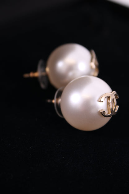 Chanel Faux Pearl Earrings Gold | Default Title, Gold