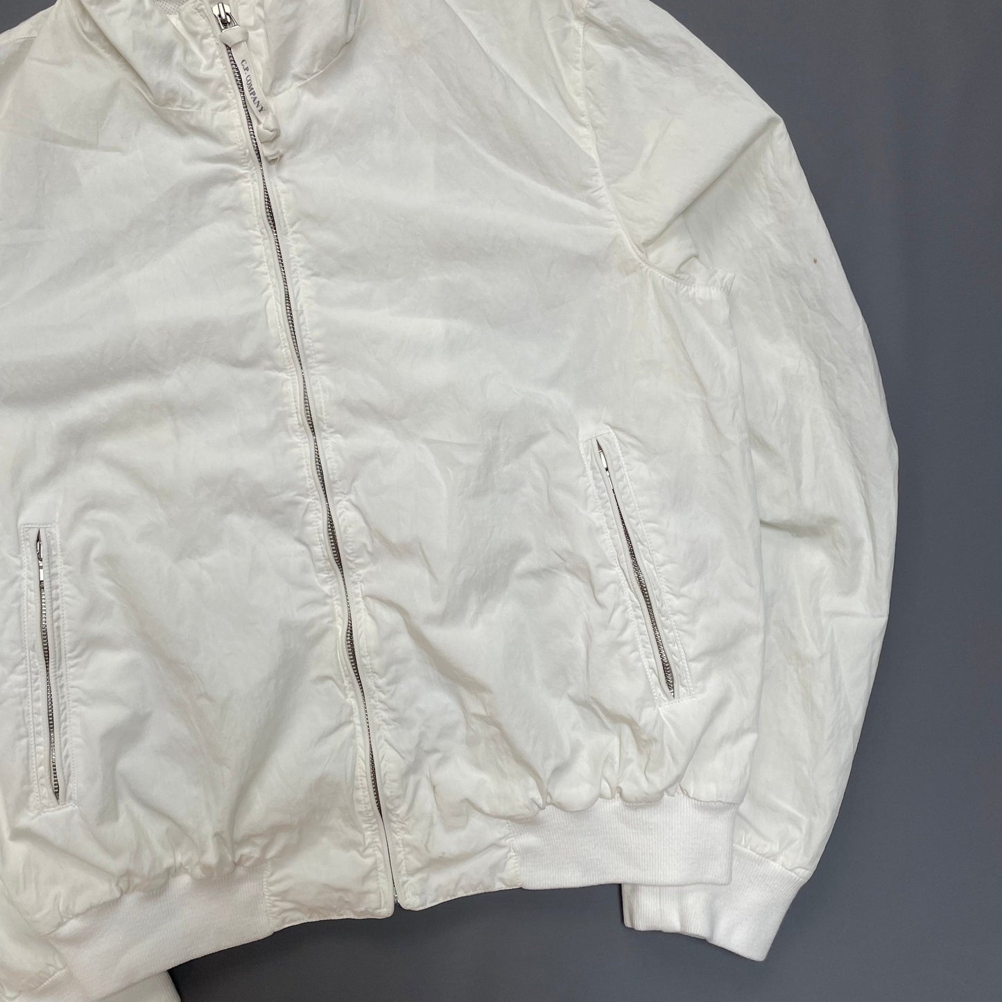 C.P. Company White Shell Bomber Jacket SS04 | Large, Black