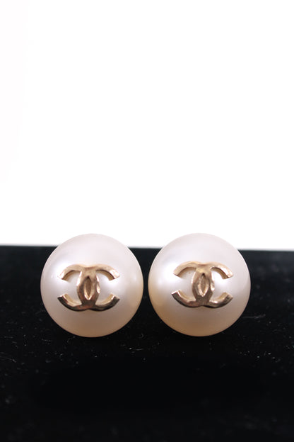 Chanel Faux Pearl Earrings Gold | Default Title, Gold
