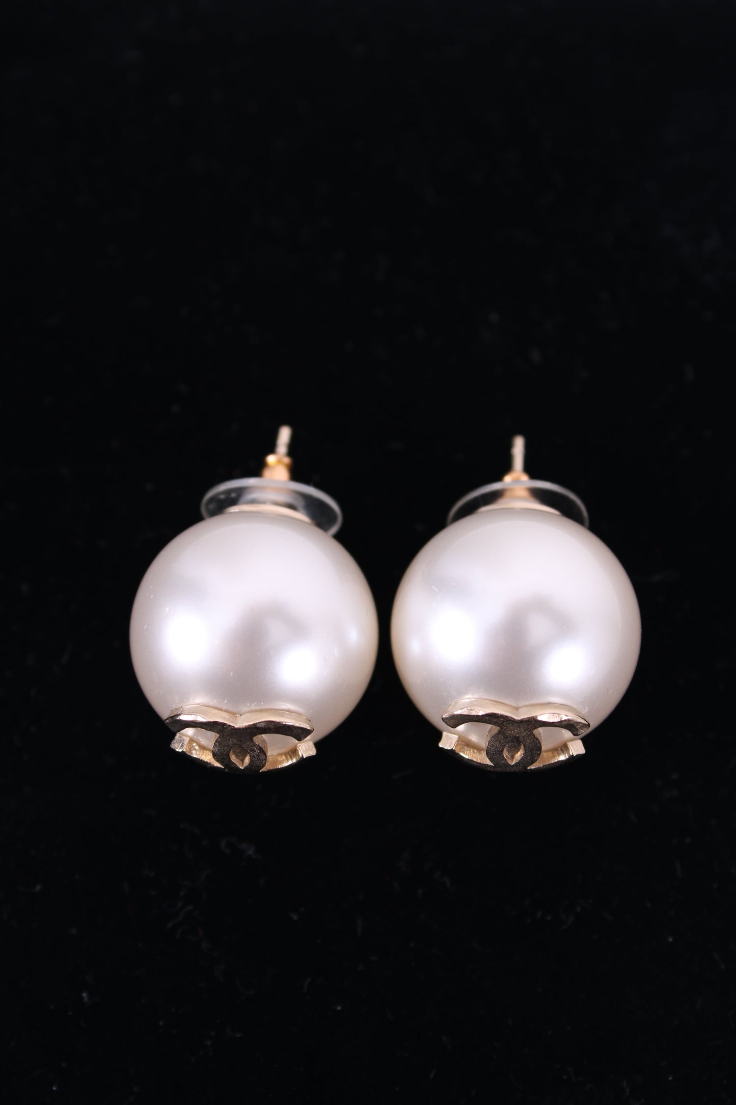 Chanel Faux Pearl Earrings Gold | Default Title, Gold
