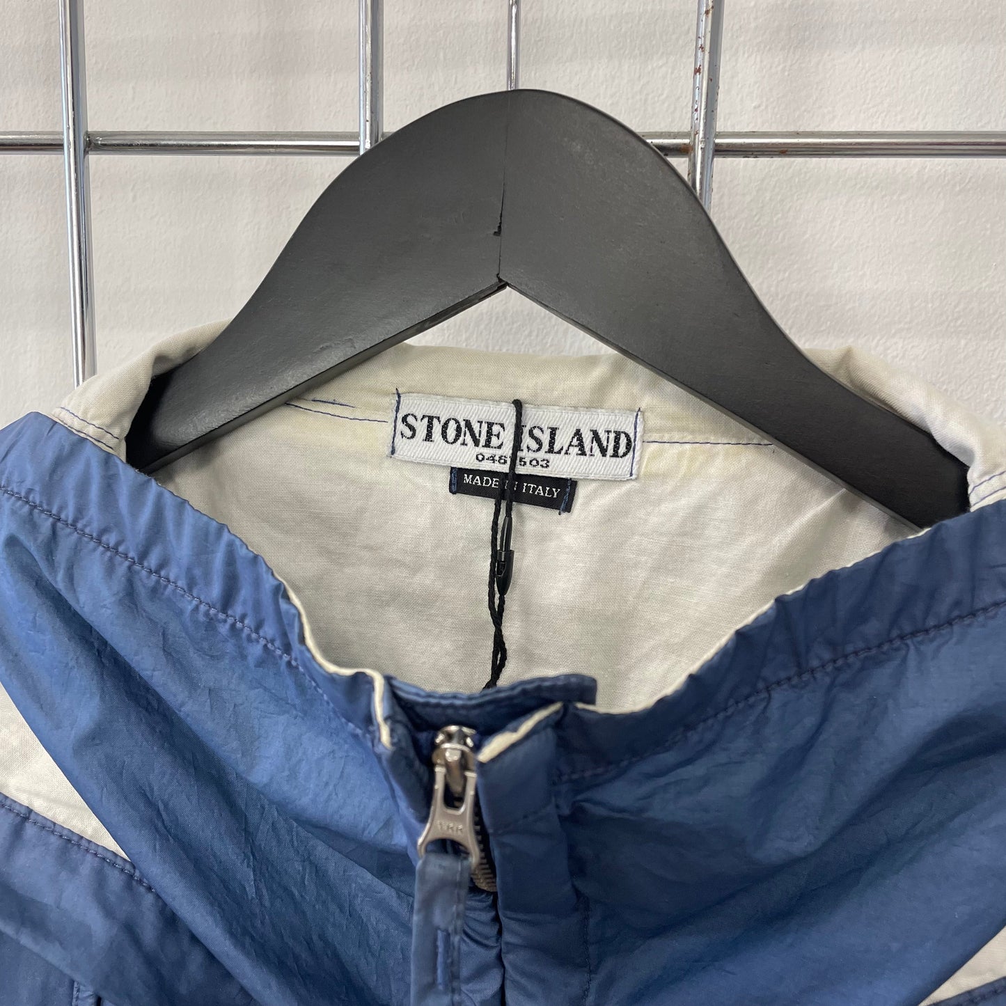 Stone Island Blue 00s Nylon Hooded Windbreaker Jacket | Large, Blue