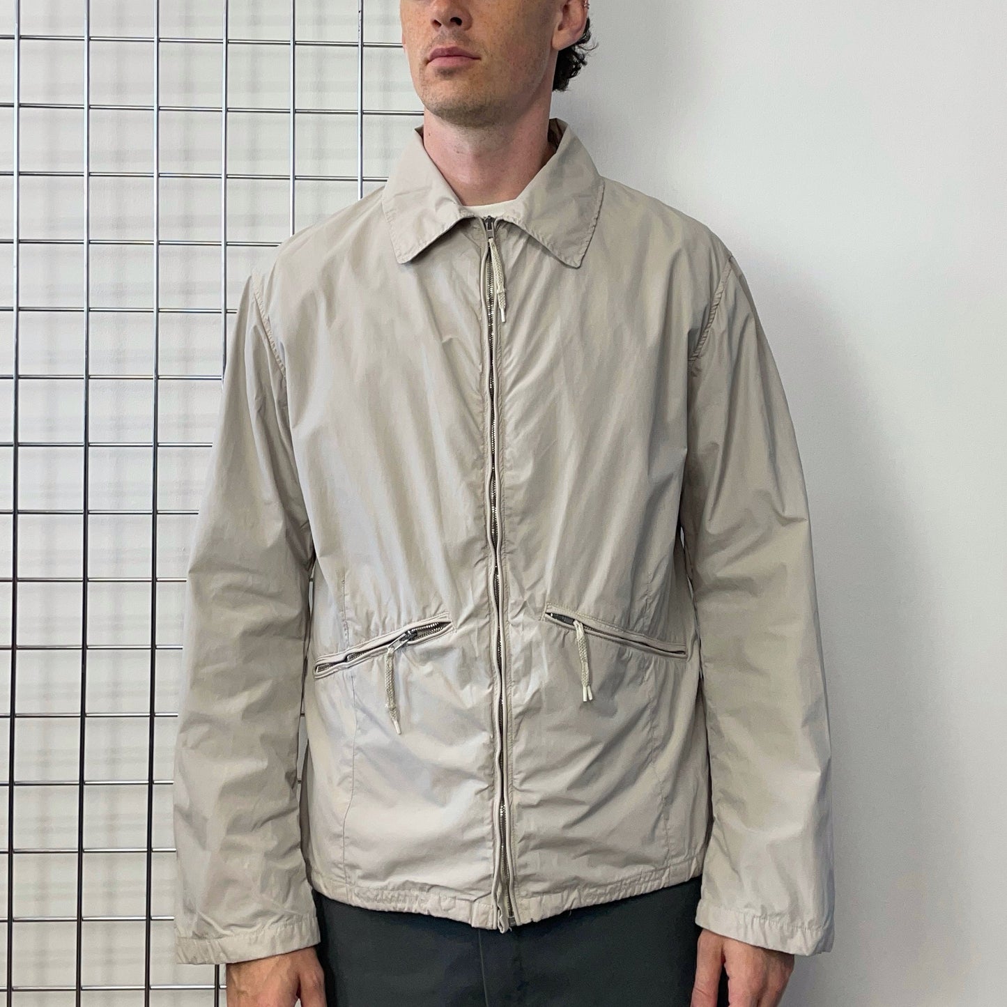 Stone Island Denims Grey SS03 Nylon Zip-Through Harrington Jacket | X-Large, Grey