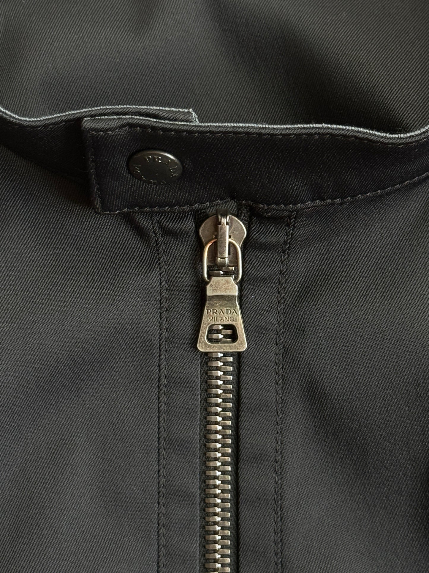 Prada Sport Panelled Mesh Leather Trim Cafe Racer Jacket