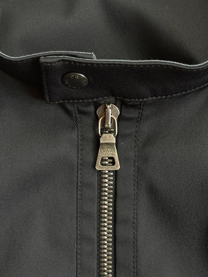 Prada Sport Panelled Mesh Leather Trim Cafe Racer Jacket