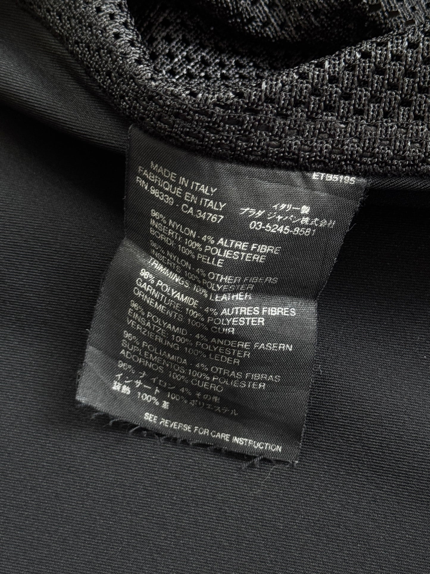 Prada Sport Panelled Mesh Leather Trim Cafe Racer Jacket