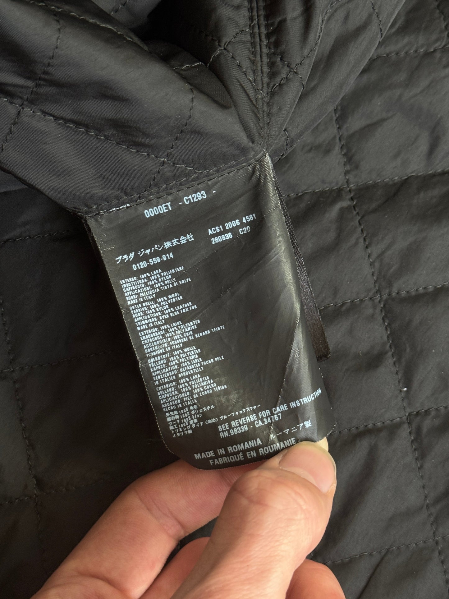 A/W 2006 Prada Grey Fox Fur Wool Modular Jacket