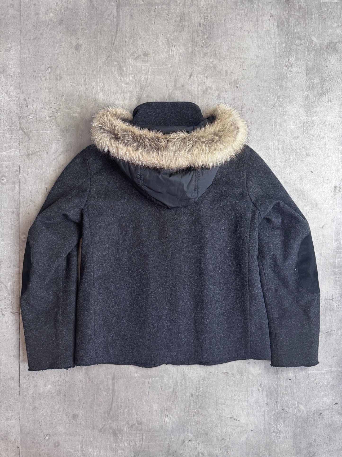 A/W 2006 Prada Grey Fox Fur Wool Modular Jacket