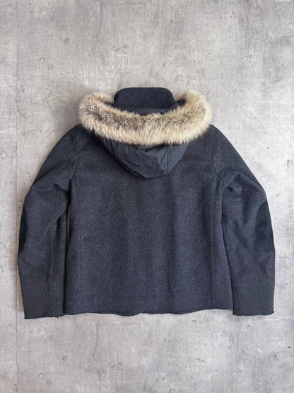 A/W 2006 Prada Grey Fox Fur Wool Modular Jacket