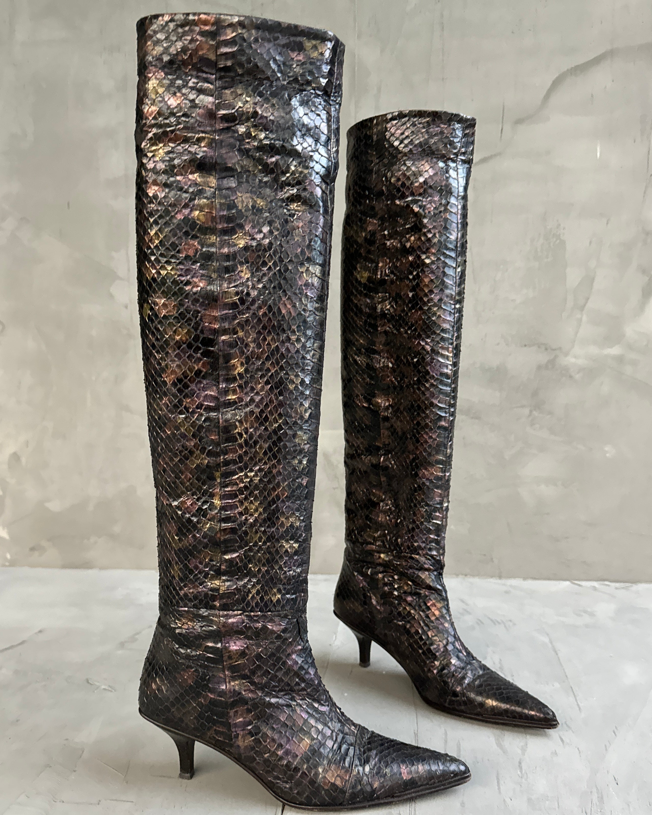 Gucci by Tom Ford 1997 Python Leather Boots - EU 36.5 – Known Source
