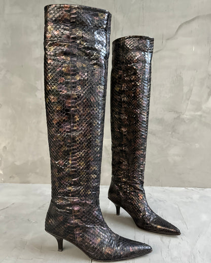 Gucci by Tom Ford 1997 Python Leather Boots - EU 36.5