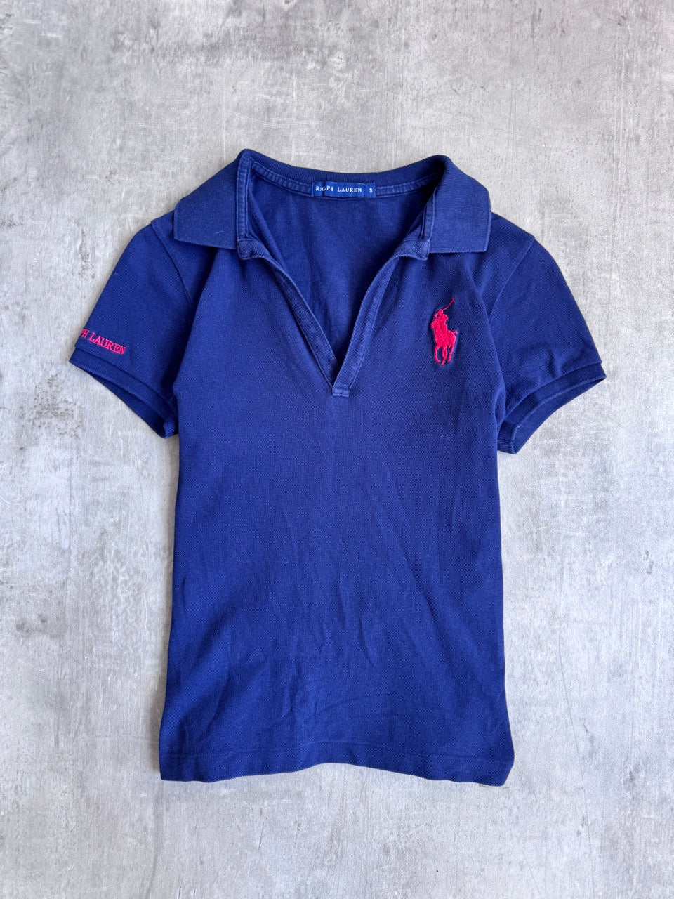 Ralph Lauren Logo Embroidered Navy Polo Shirt