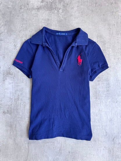 Ralph Lauren Logo Embroidered Navy Polo Shirt