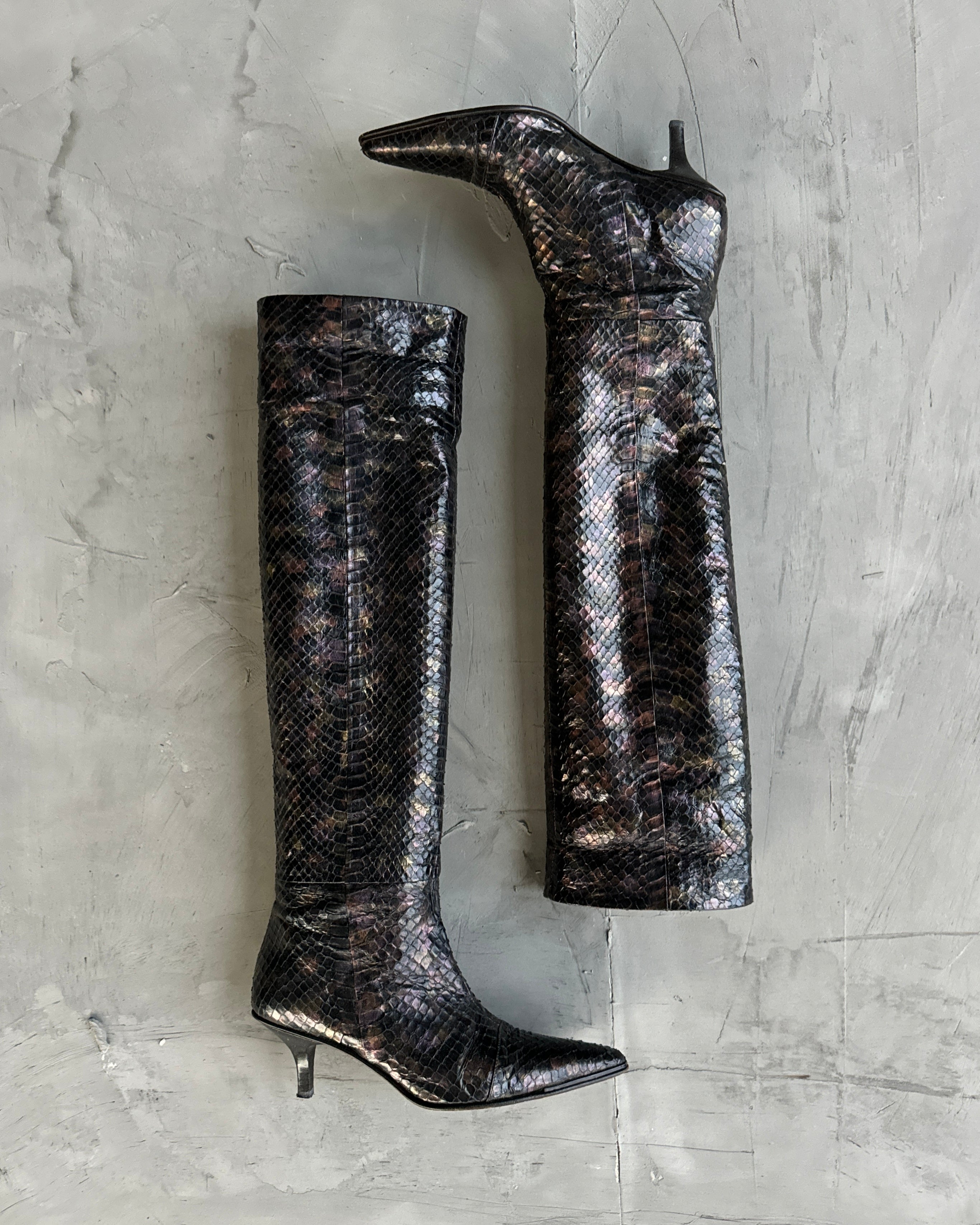 Gucci by Tom Ford 1997 Python Leather Boots - EU 36.5 – Known Source
