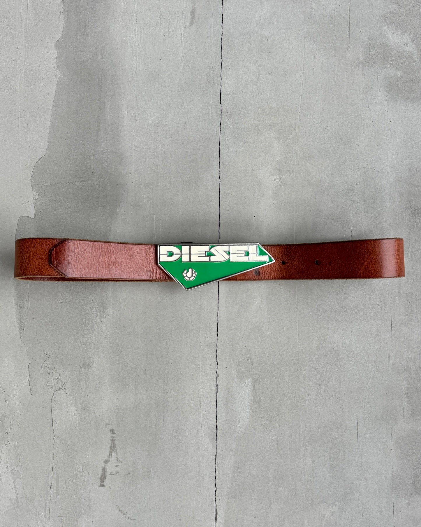 DIESEL LOGO BROWN LEATHER BELT - M | O/S, Brown
