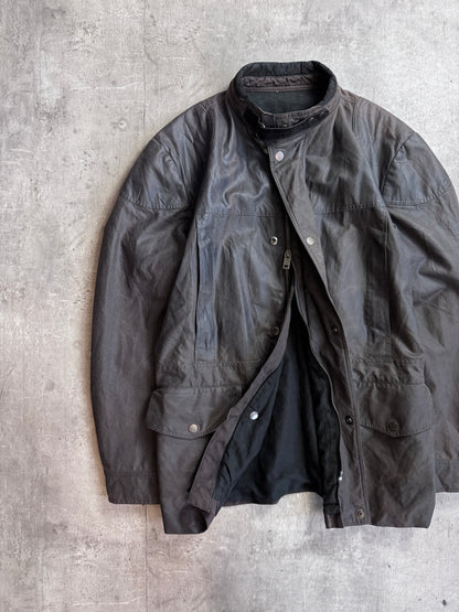 Gucci 4 Pocket Brown Waxed Cafe Racer Jacket