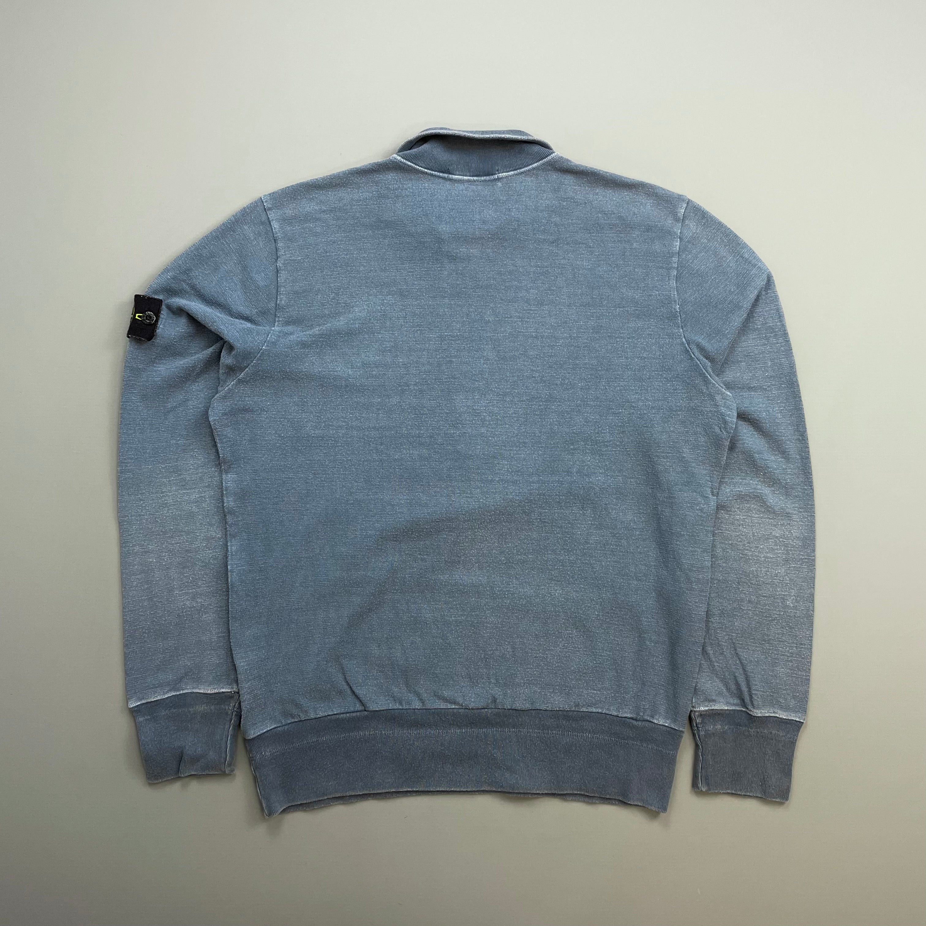 トップス STONE  ds knit blue Stone Island Blue SS10 Half-Zip & Button Cotton Knit Jumper