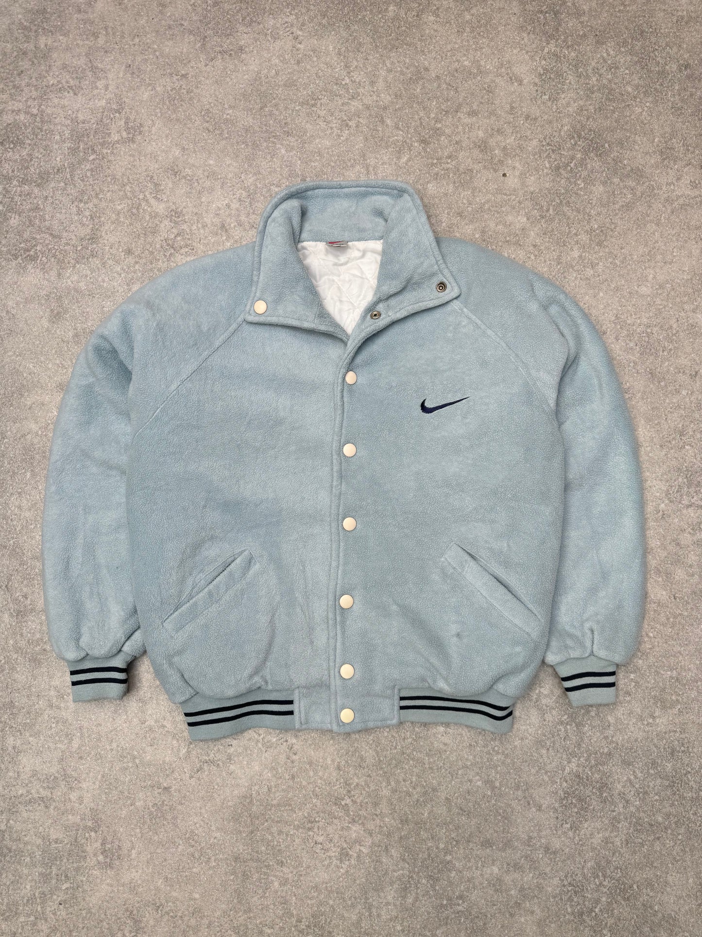 Nike Swooch Logo Embroidered Oversized Fleece Jacket