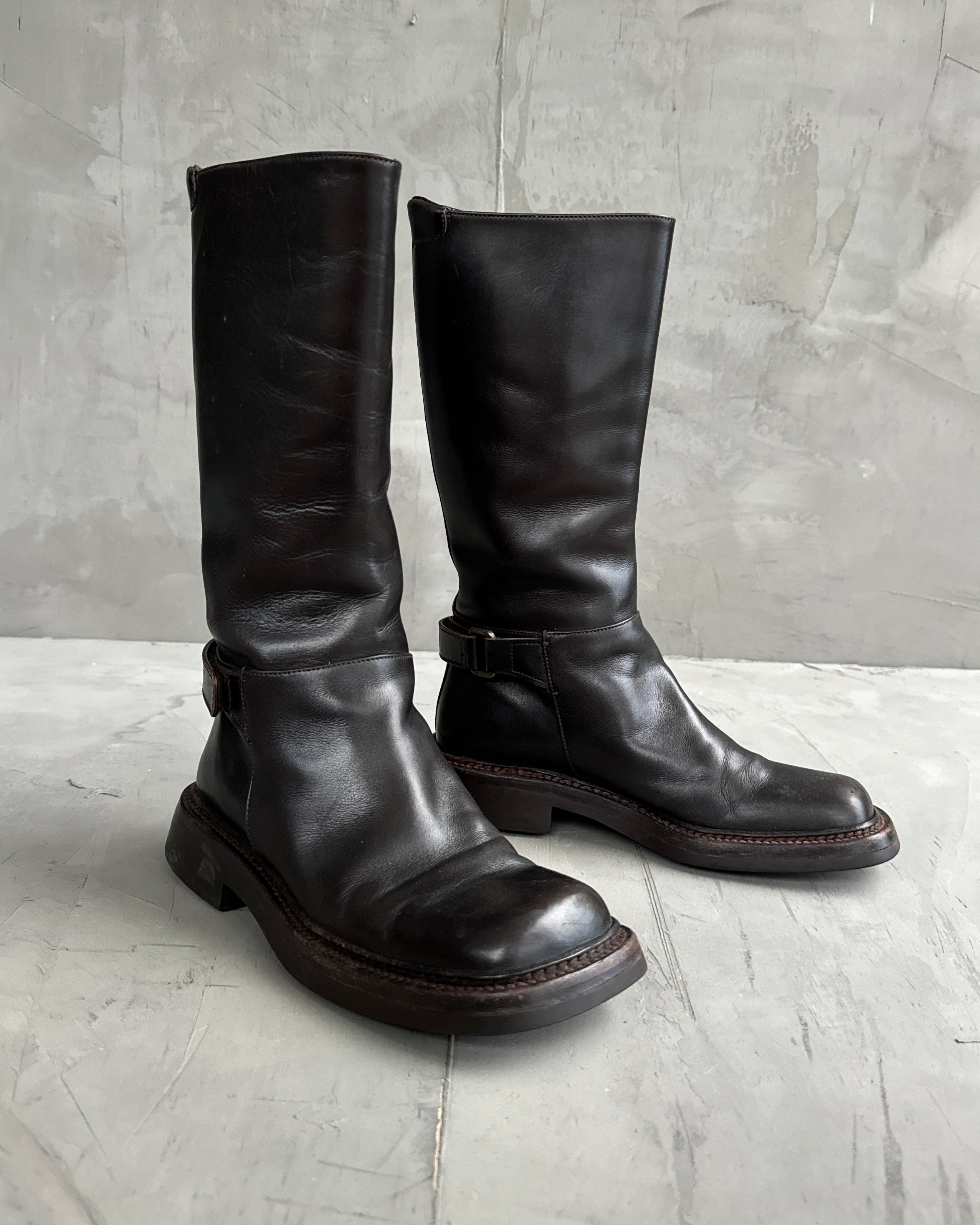 Prada FW 1999 Square Toe Leather Boots - EU 36.5 – Known Source