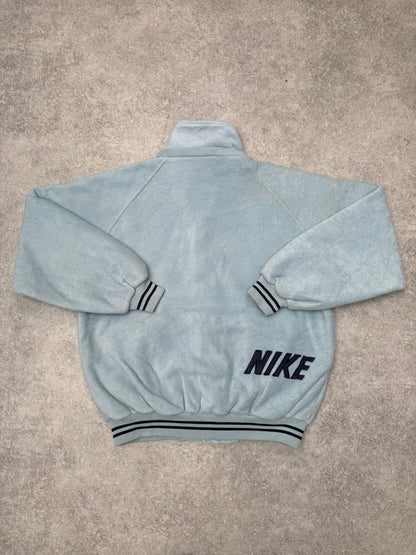 Nike Swooch Logo Embroidered Oversized Fleece Jacket