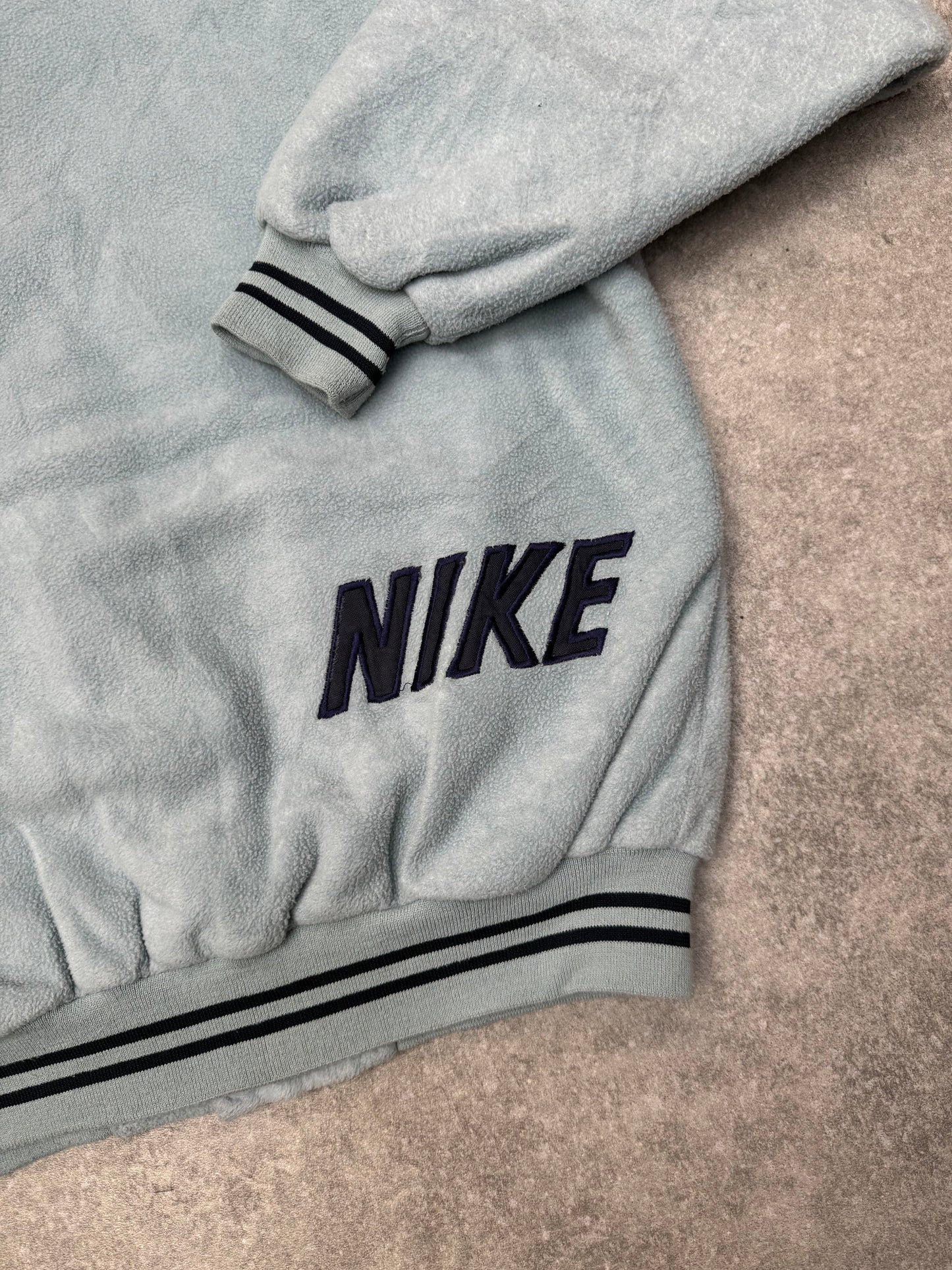 Nike Swooch Logo Embroidered Oversized Fleece Jacket