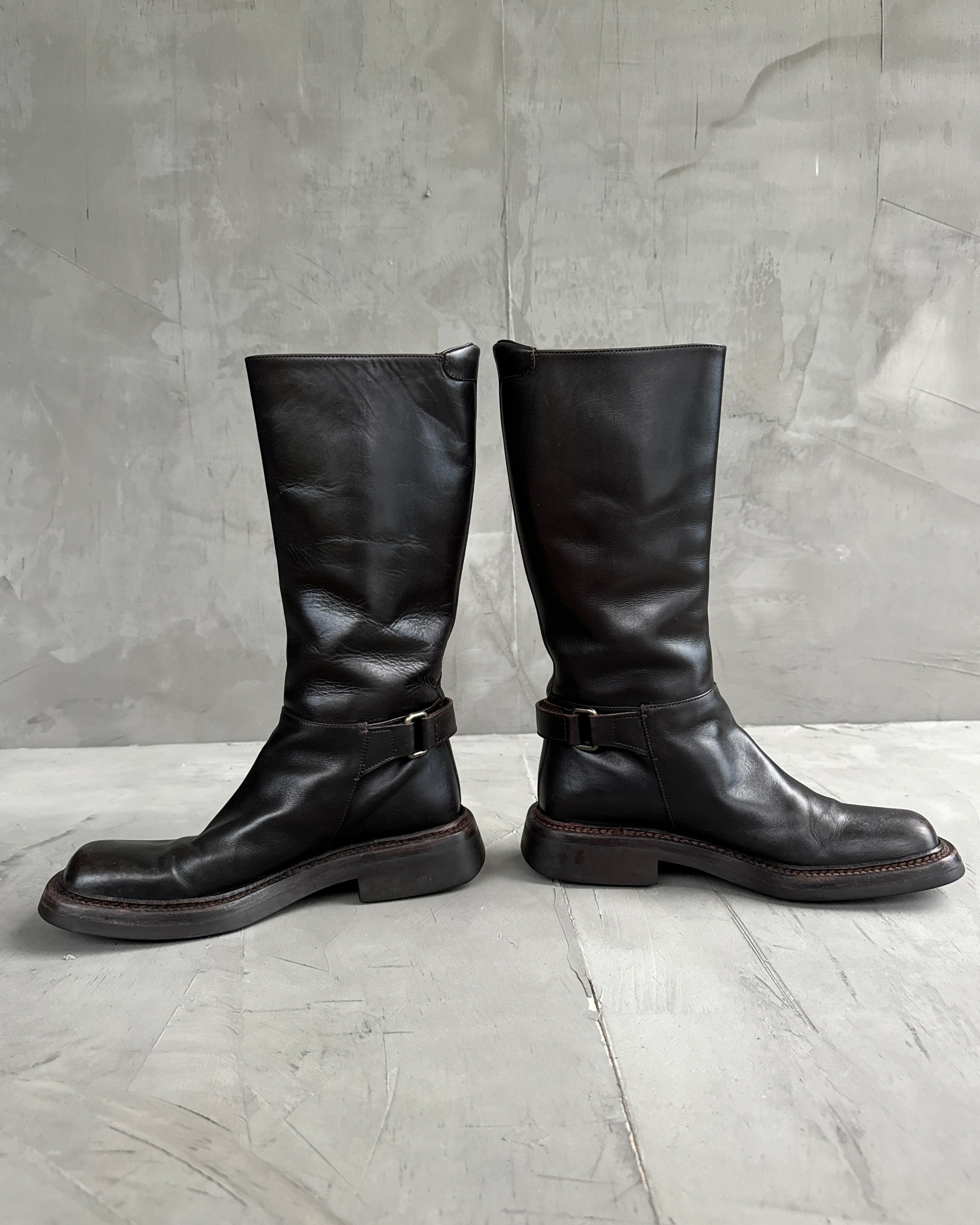靴 PRADA leather square toe boots 20928925_50918716_322.jpg