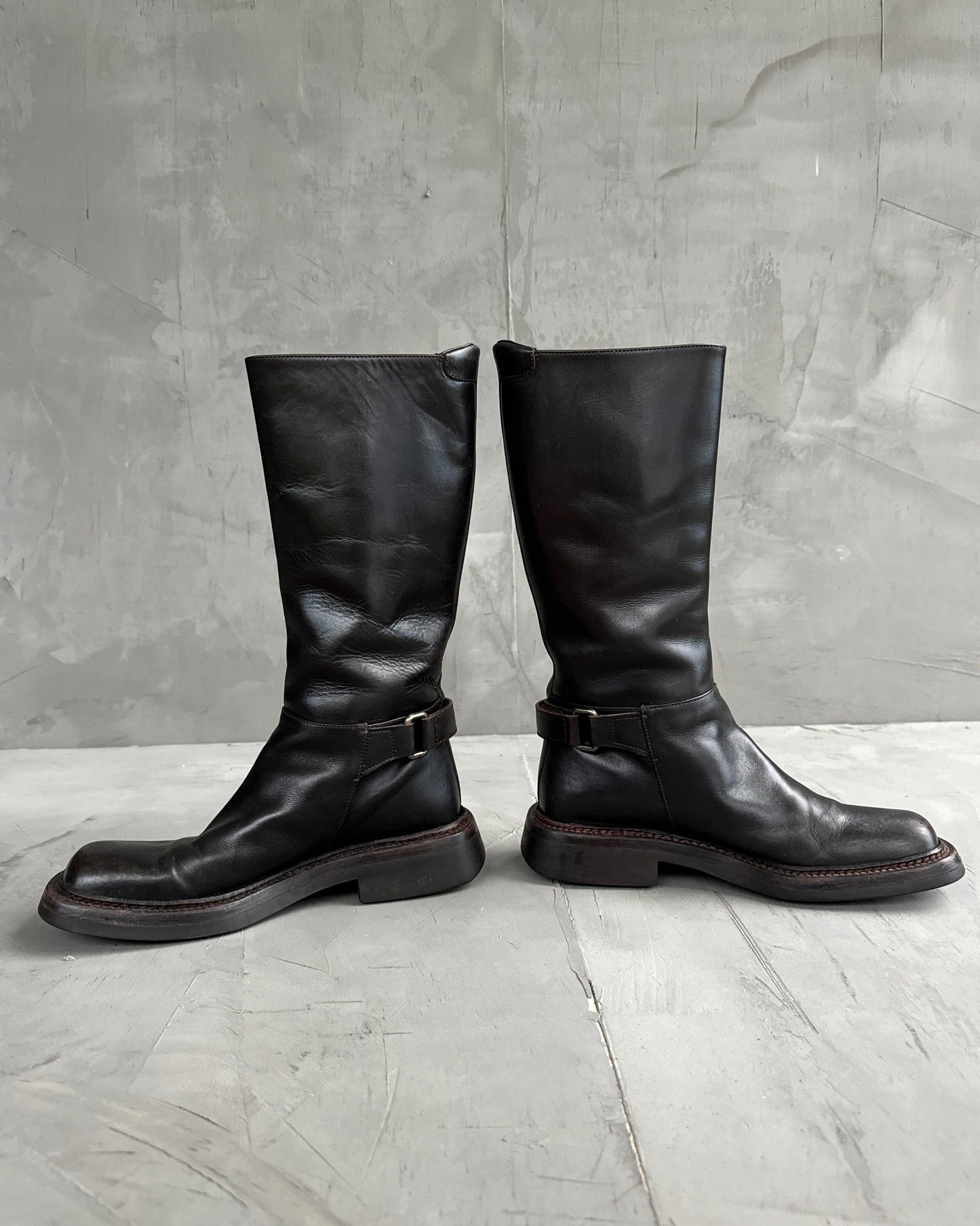 Prada FW 1999 Square Toe Leather Boots - EU 36.5