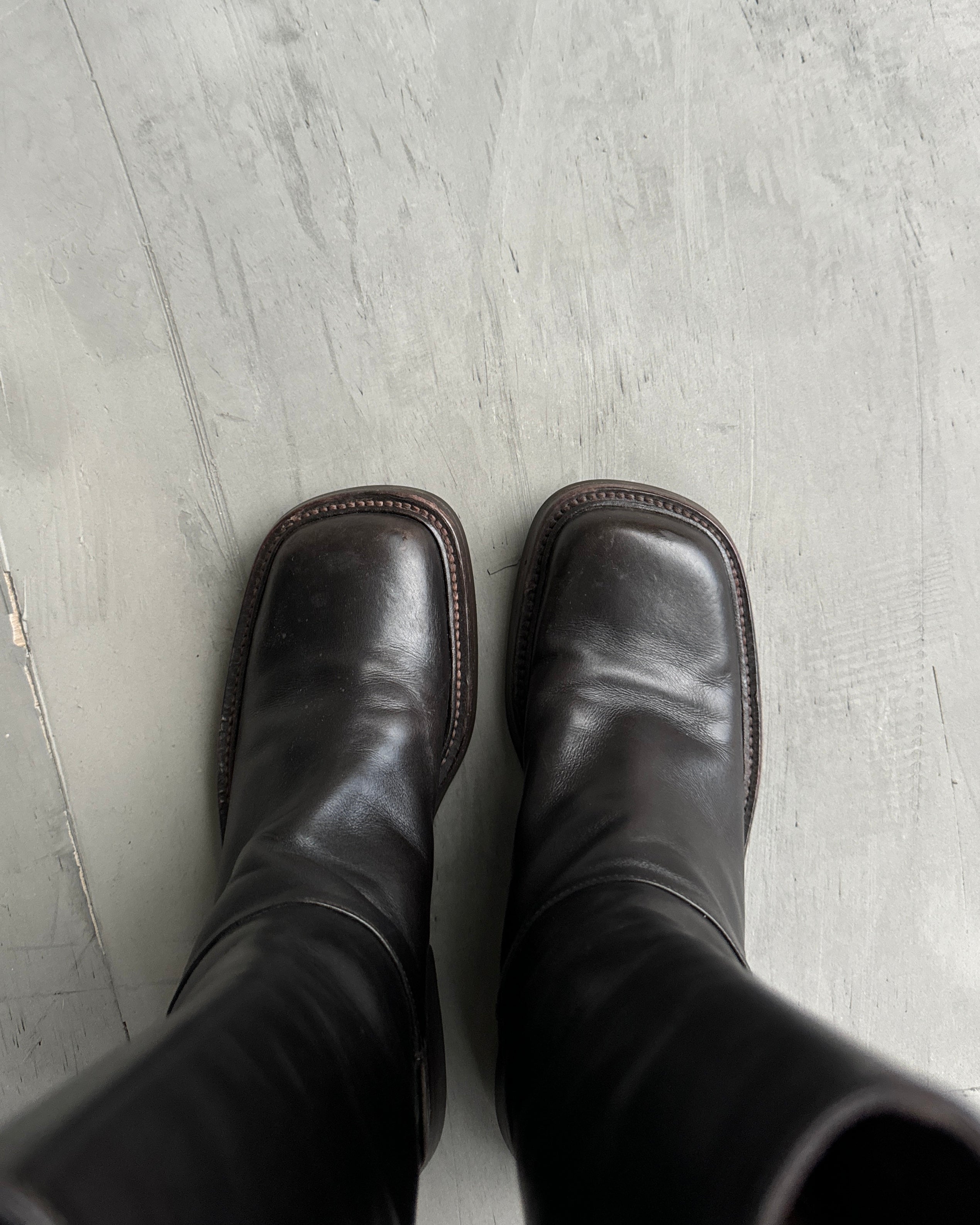 Prada FW 1999 Square Toe Leather Boots - EU 36.5 – Known Source