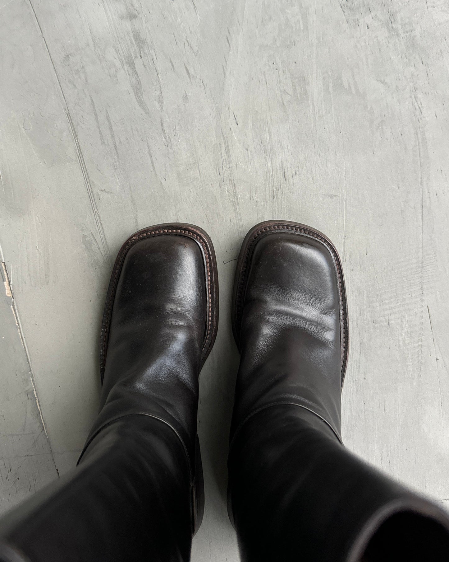 Prada FW 1999 Square Toe Leather Boots - EU 36.5