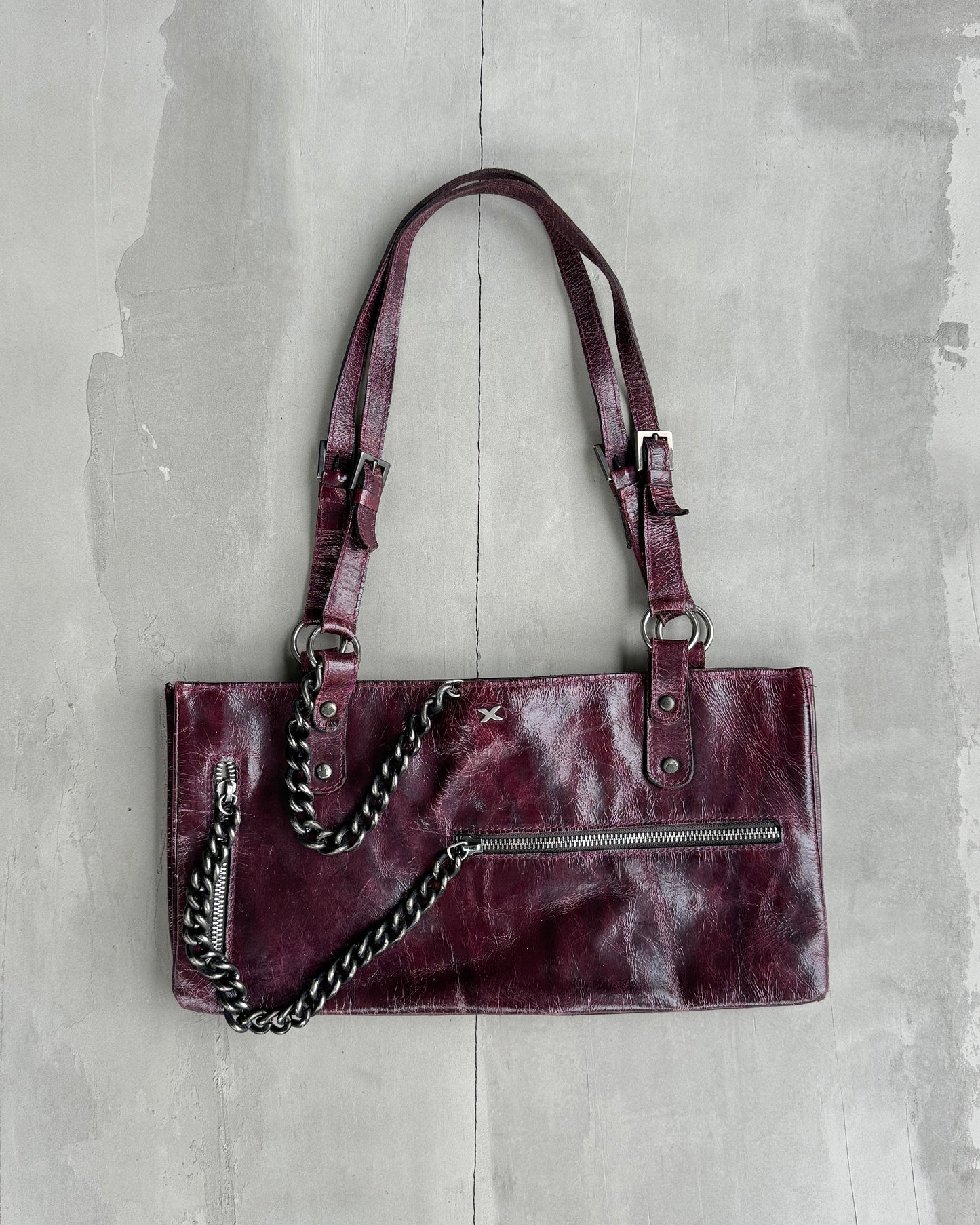 MUXART LEATHER & CHAIN BAG