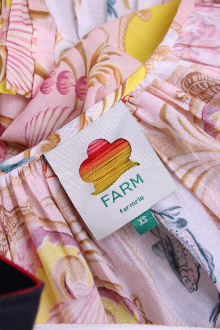 Farm Rio L/S Shell Print Blouse White/ Coral | Default Title, Red