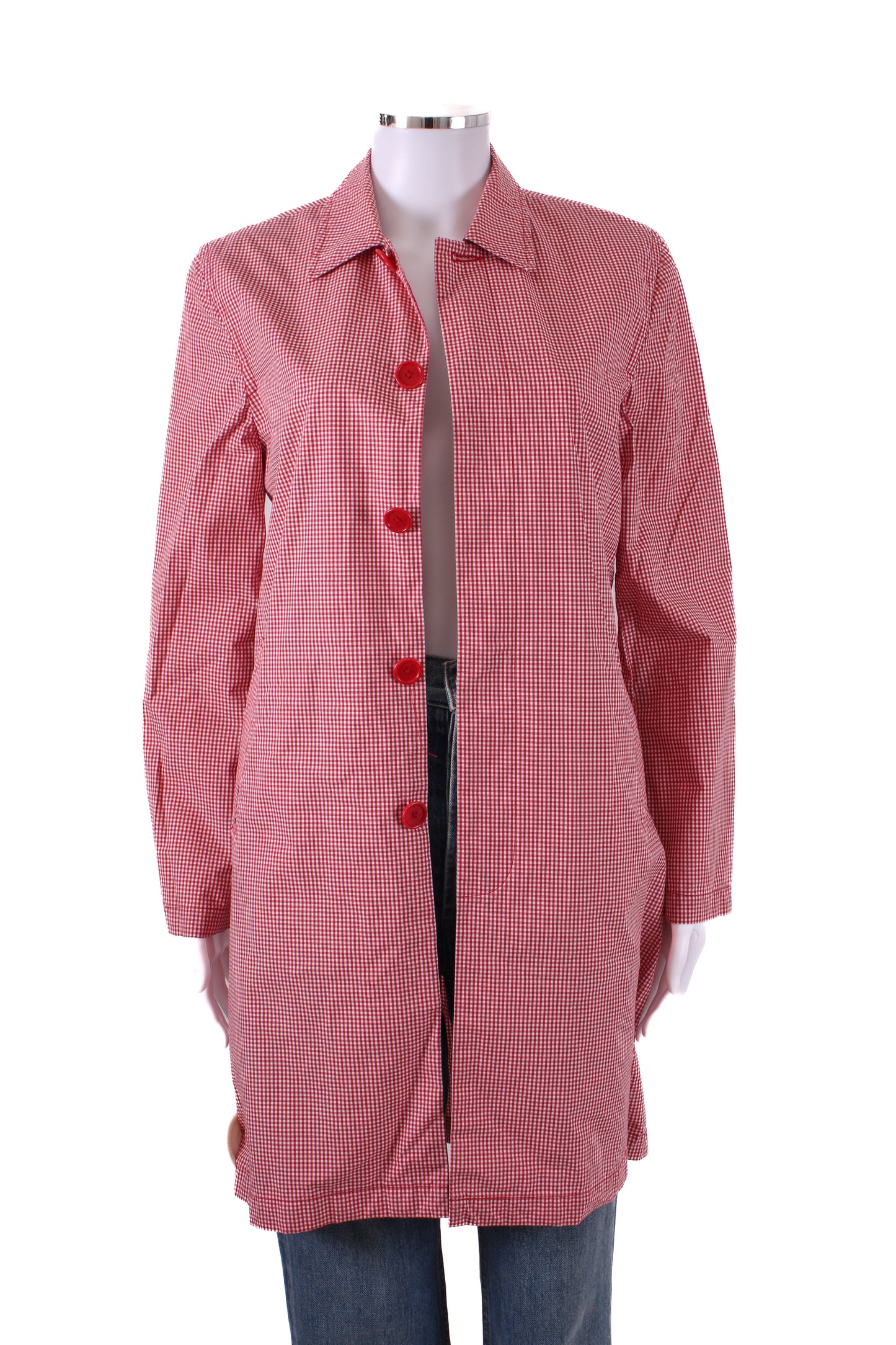 Ralph Gingham Trench Overcoat Red/White S | Default Title, Red