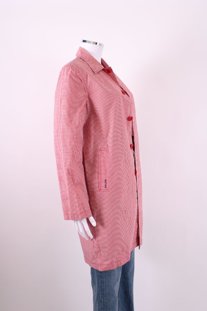 Ralph Gingham Trench Overcoat Red/White S | Default Title, Red