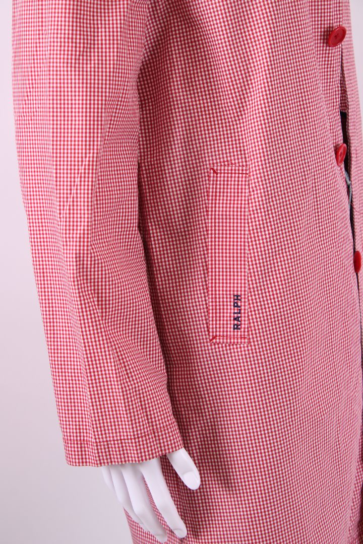 Ralph Gingham Trench Overcoat Red/White S | Default Title, Red