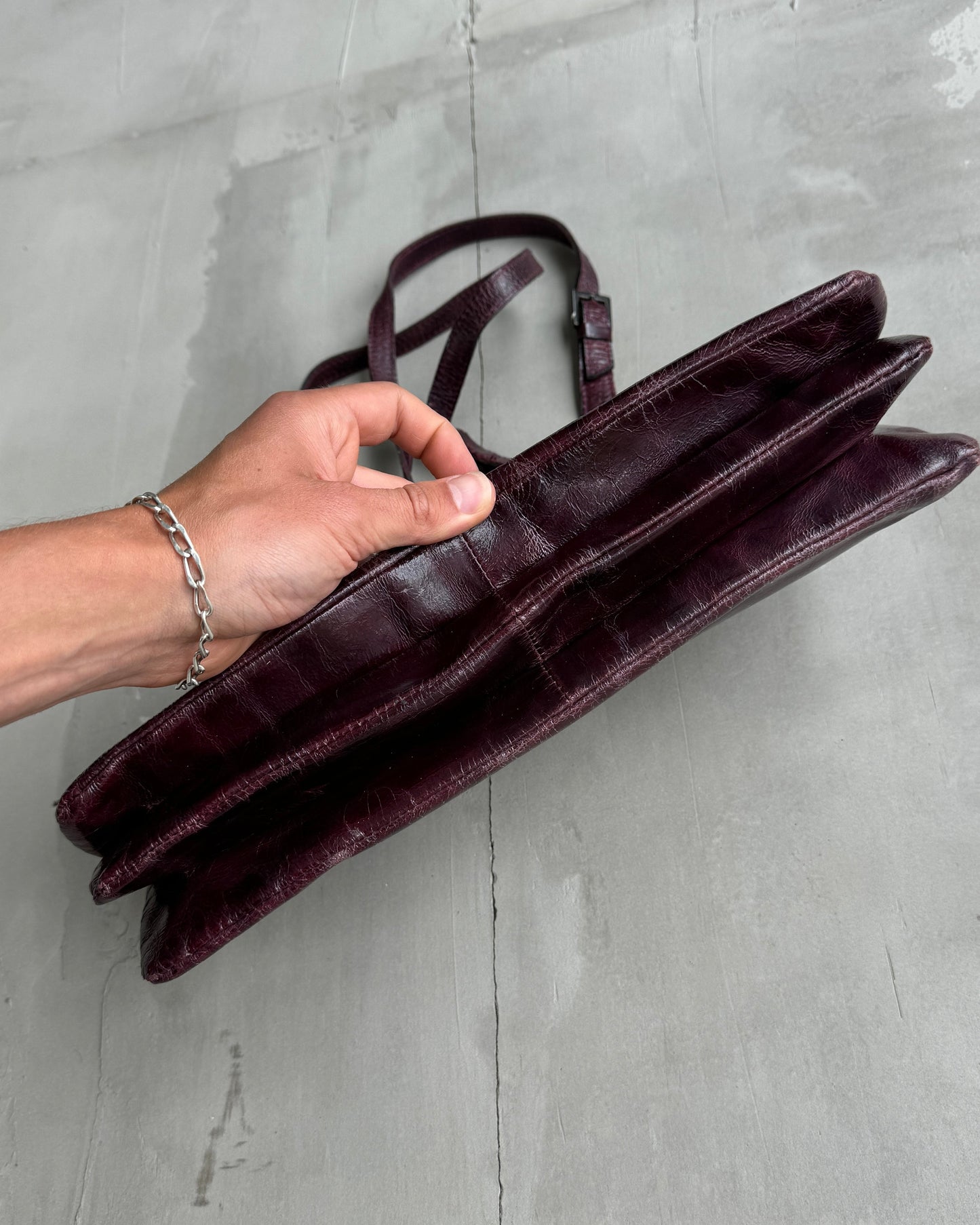 MUXART LEATHER & CHAIN BAG | O/S, Purple
