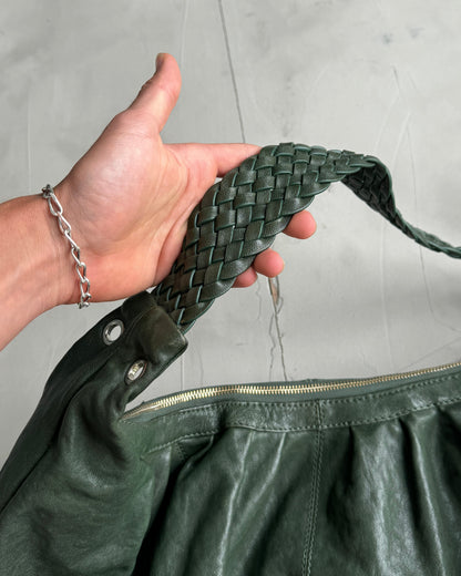 OAKWOOD GREEN LEATHER HOBO SHOULDER BAG | O/S, Green